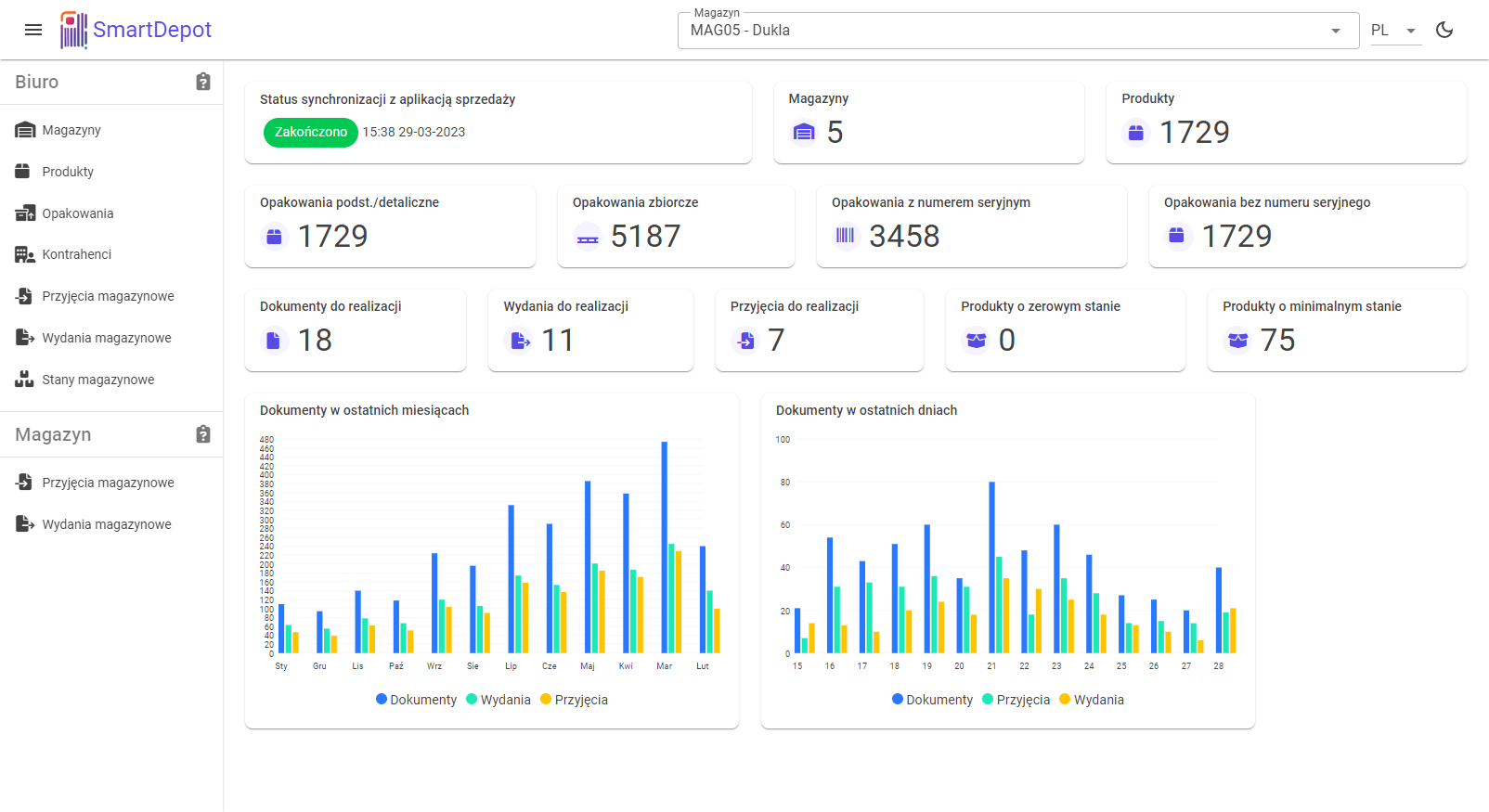 Aplikacja w jasnym trybie na monitorze